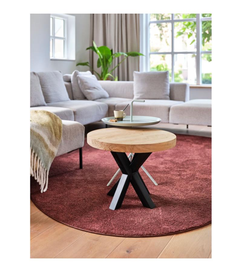 Elmwood tafelblad rond met rechte rand 40 cm - 50 mm