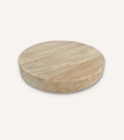 Elmwood tafelblad rond met rechte rand 40 cm - 50 mm