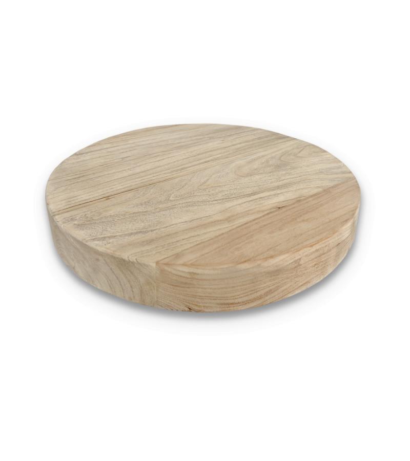 Elmwood tafelblad rond met rechte rand 40 cm - 50 mm