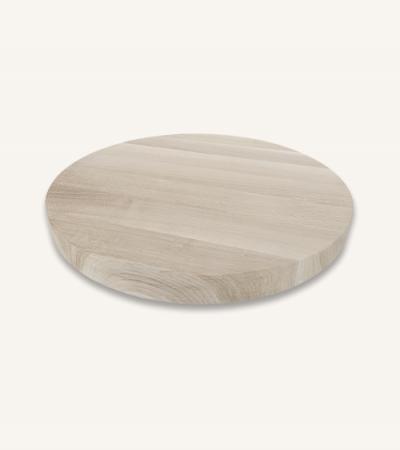 Eiken tafelblad rond met rechte rand 40 cm - 40 mm