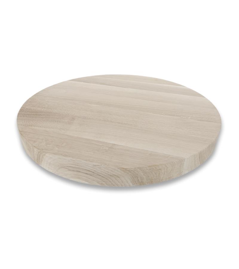 Eiken tafelblad rond met rechte rand 60 cm - 40 mm