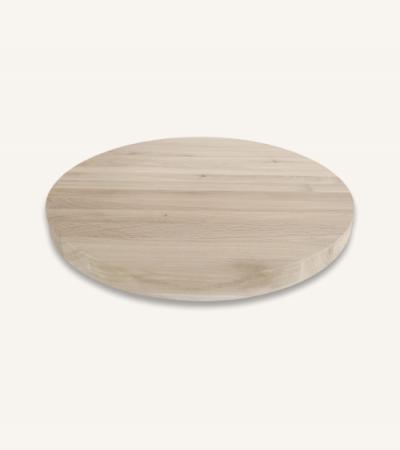 Eiken tafelblad rond met rechte rand 80 cm - 40 mm