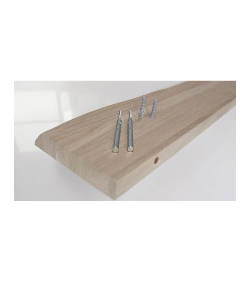 Zwevende wandplank eiken met boomstam rand 60 x 30 cm - 40 mm