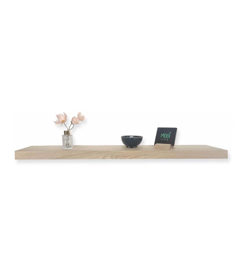 Zwevende wandplank eiken met rechte rand 130 x 30 cm - 40 mm